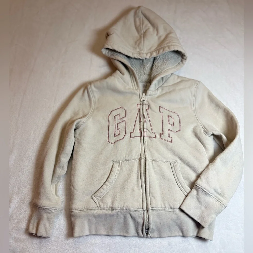 GAP Kids Cream Jacket with Rose Gold Logo Size S(6/7)